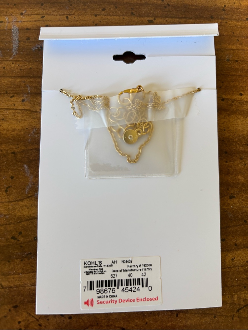 LC Lauren Conrad Gold Chain Necklace with Purple floral Patterned 'B' Pendant - Picture 2 of 2